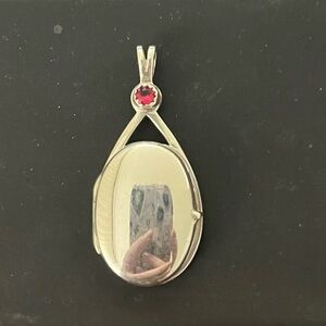 Sterling Silver H20 Locket With Ruby Gemstone